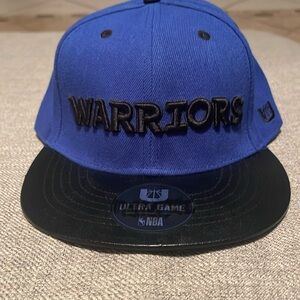 NBA ULTRA GAME WARRIORS BIG BLACK TEXT HAT - BLUE